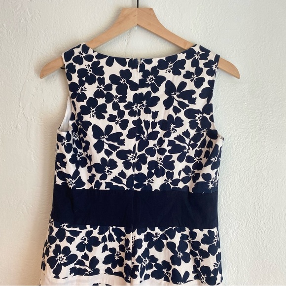Evan‎ Picone black label navy Blue and White Tiered Ruffled Midi Dress - Picture 5 of 5
